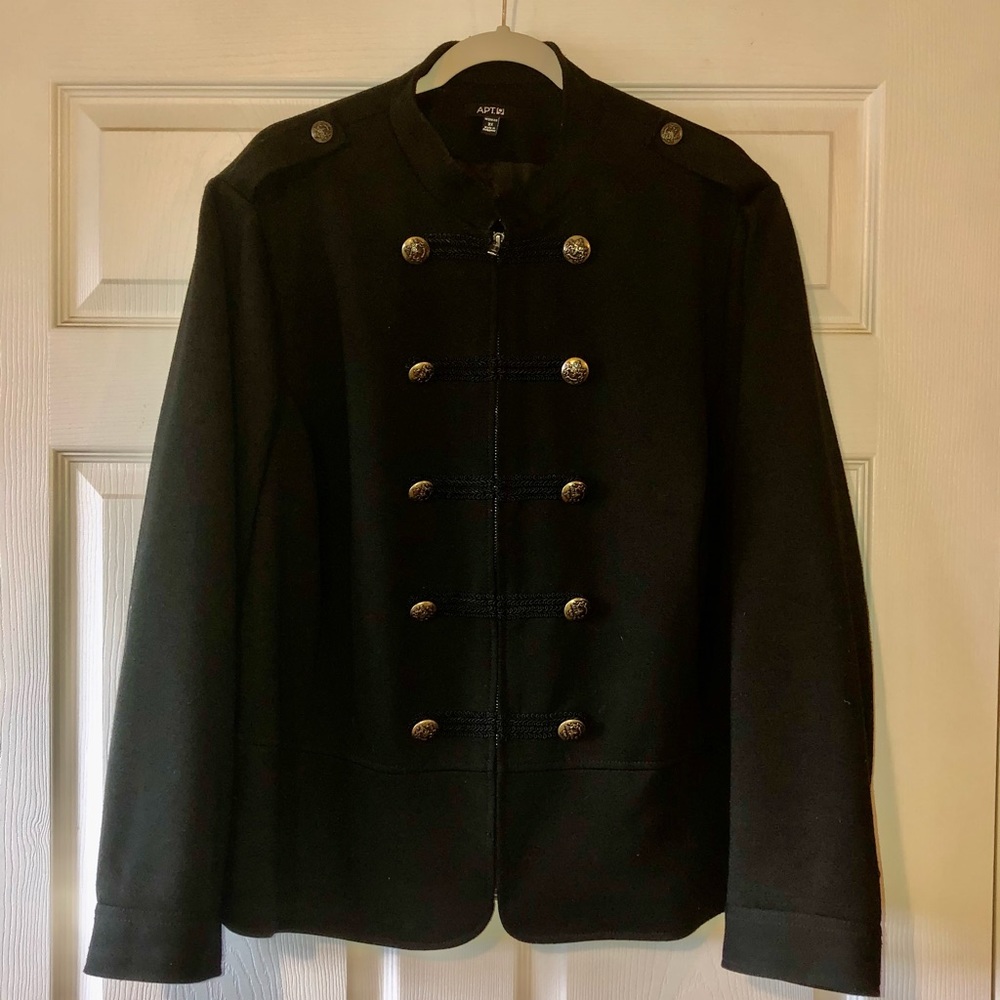 Apt. 9 Military Jacket Color: Black, Size: 3X